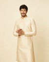 alt message - Manyavar Men Sand Beige Sequined Kurta Set image number 0