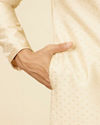 Manyavar Men Sand Beige Sequined Kurta Set
