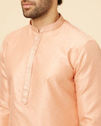 Manyavar Men Coral Pink Sitara Embellished Kurta Set