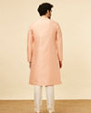 alt message - Manyavar Men Coral Pink Sitara Embellished Kurta Set image number 5