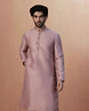 Manyavar Men Salmon Pink Jacquard Kurta Pajama