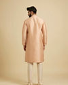 Manyavar Men Faded Pink Foil Print Kurta Pajama