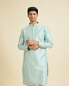 Manyavar Men Sea Green Kurta Pajama With Golden Motifs
