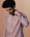 Manyavar Men Light Pink Jacquard Kurta Pajama