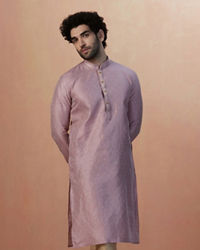 Manyavar Men Light Pink Jacquard Kurta Pajama