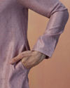 Light Pink Jacquard Kurta Pajama image number 2