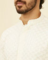Manyavar Men Soft Cream Chikankari Kurta Set