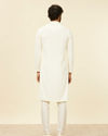 alt message - Manyavar Men Soft Cream Chikankari Kurta Set image number 5