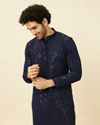 Dark Blue Chikankari Kurta image number 0