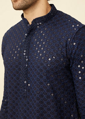 Manyavar Men Elegant Blue Kurta Pajama