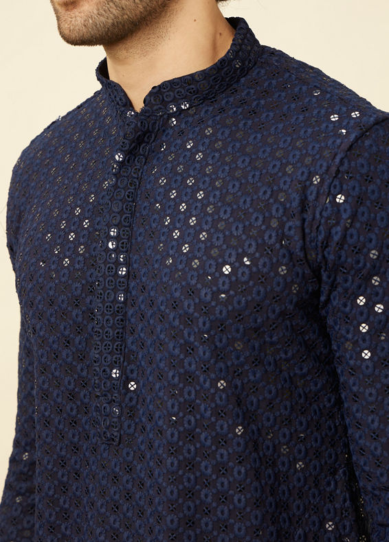 Manyavar Men Elegant Blue Kurta Pajama