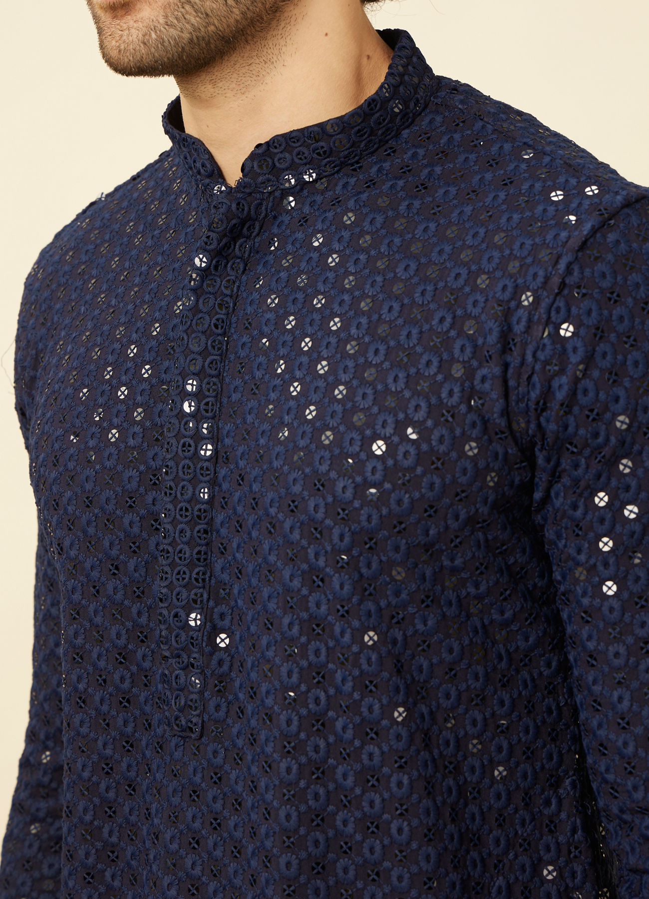 Manyavar Men Elegant Blue Kurta Pajama