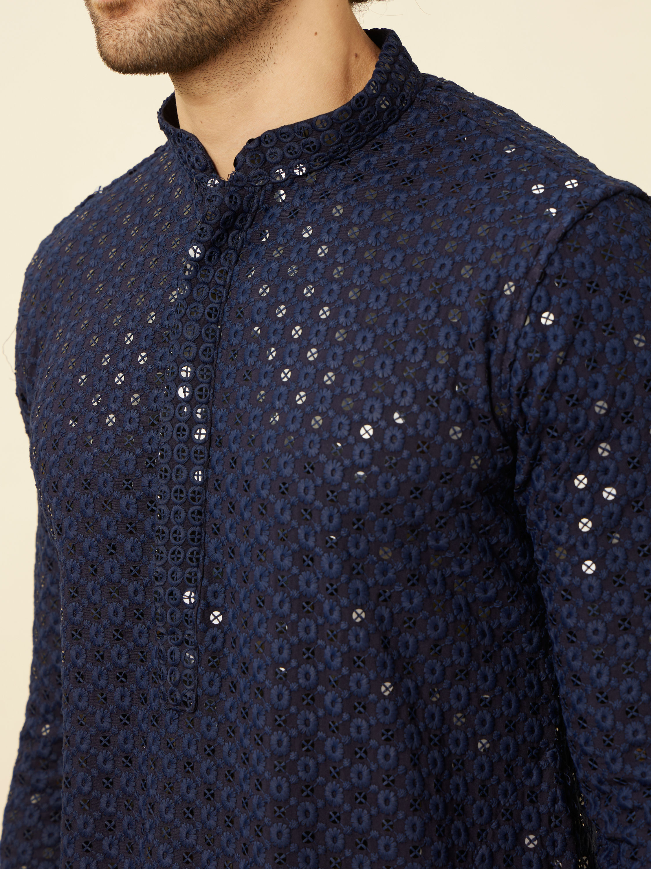 Manyavar Men Elegant Blue Kurta Pajama