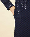 Dark Blue Chikankari Kurta image number 3