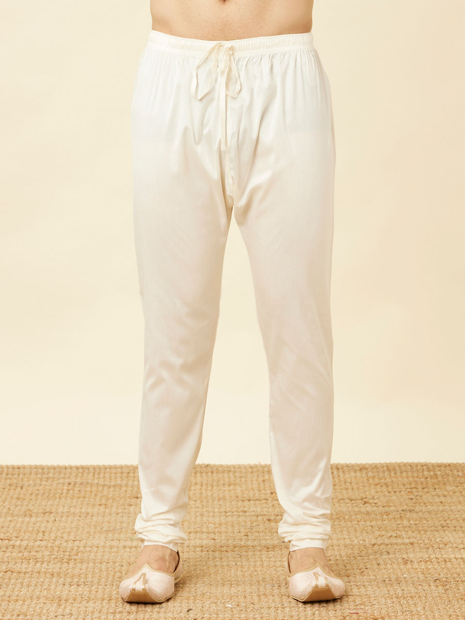 Manyavar Men Quartz Pink Floral Chikankari Embroidered Kurta Set