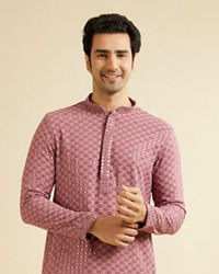 Manyavar Men Pink Harmony Viscose Kurta Pajama