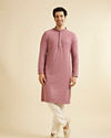 alt message - Manyavar Men Pink Harmony Viscose Kurta Pajama image number 2