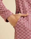 Manyavar Men Pink Harmony Viscose Kurta Pajama