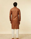 alt message - Manyavar Men Rust Red Multi-coloured Printed Kurta Set image number 5