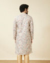 Manyavar Men Pristine White Floral Printed Kurta Set image number 5