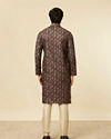 Manyavar Men Kohl Black Bel Butti Patterned Kurta Set