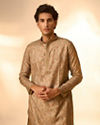 Manyavar Men Pista Green Bel Buti patterned Kurta Set