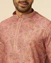 Rust Bel Buti Patterned Kurta Set image number 1