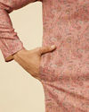Manyavar Men Rust Bel Buti Patterned Kurta Set