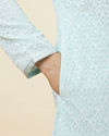 Manyavar Men Light Blue Sequin Embroidered Kurta Pajama