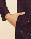 Manyavar Men Royal Purple Chikankari Kurta Set