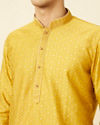 Manyavar Men Elegant Cream Kurta Pajama image number 1