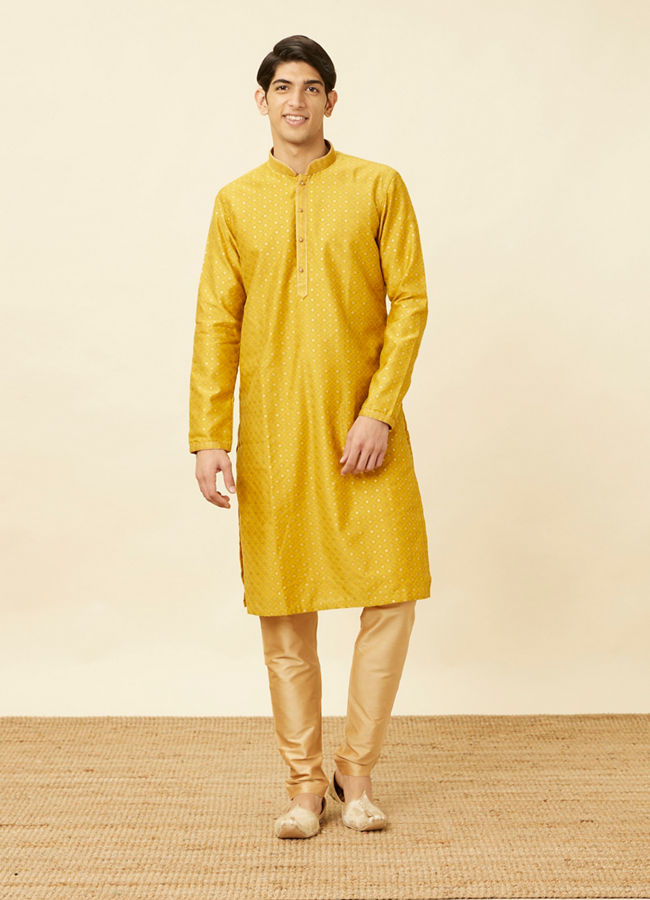 Manyavar Men Elegant Cream Kurta Pajama image number 2