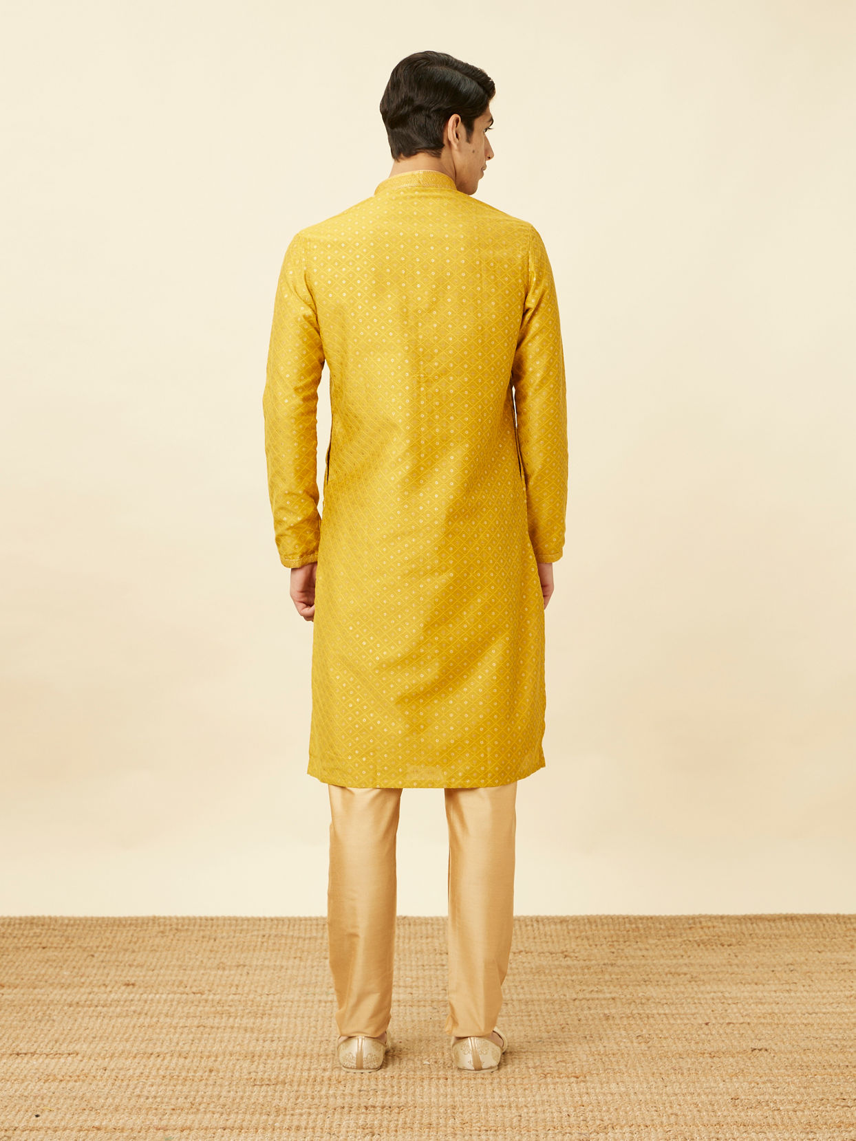 Manyavar Men Elegant Cream Kurta Pajama