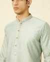 Manyavar Men Aquamarine Blue Sequined Kurta Set