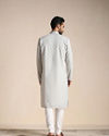 alt message - Manyavar Men Pale Pink and Pista Green Patterned Kurta Set image number 3