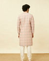 alt message - Manyavar Men Quartz Pink Mandala Printed Kurta Set image number 5