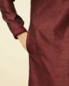 Manyavar Men Maroon Ogee Patterned Kurta Set