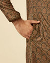 Manyavar Men Dark Green Paisley Printed Kurta Set