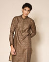 Manyavar Men Dark Green Paisley Printed Kurta Set
