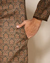 Manyavar Men Dark Green Paisley Printed Kurta Set
