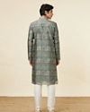 Manyavar Men Marble Blue Tree Of Life Print Kurta Set