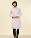 Manyavar Men Lilac Chikankari Kurta Set