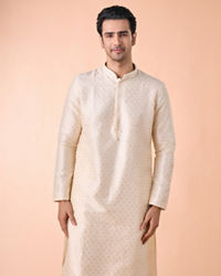 Manyavar Men Regal Cream Delight Kurta Pajama