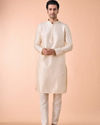 Manyavar Men Regal Cream Delight Kurta Pajama