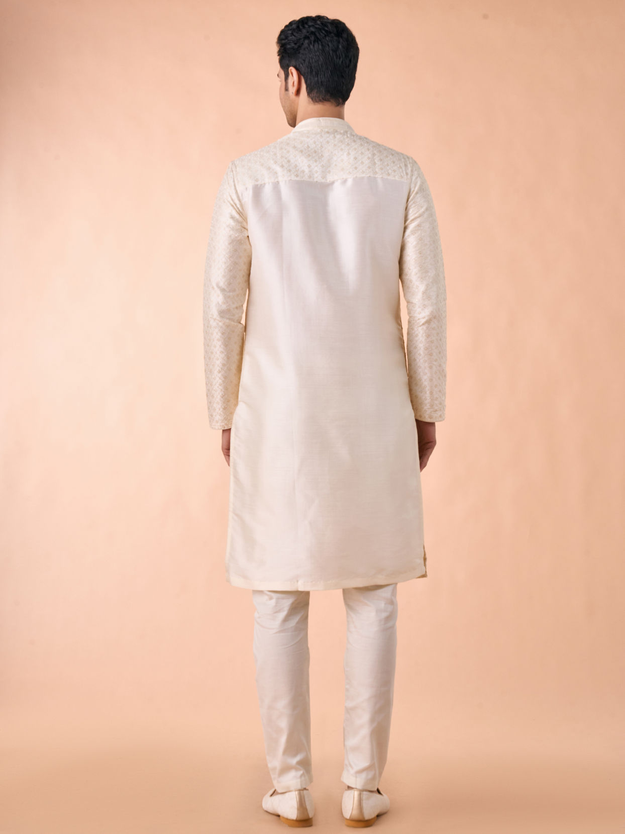 Manyavar Men Regal Cream Delight Kurta Pajama