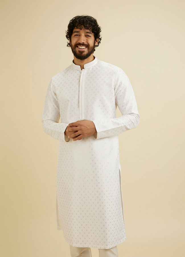 Manyavar Men White Elegance Kurta Pajama image number 0