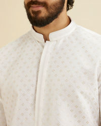 Manyavar Men White Elegance Kurta Pajama