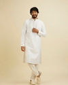 Manyavar Men White Elegance Kurta Pajama image number 2