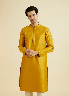 Manyavar Men Regal Mustard Kurta Pajama