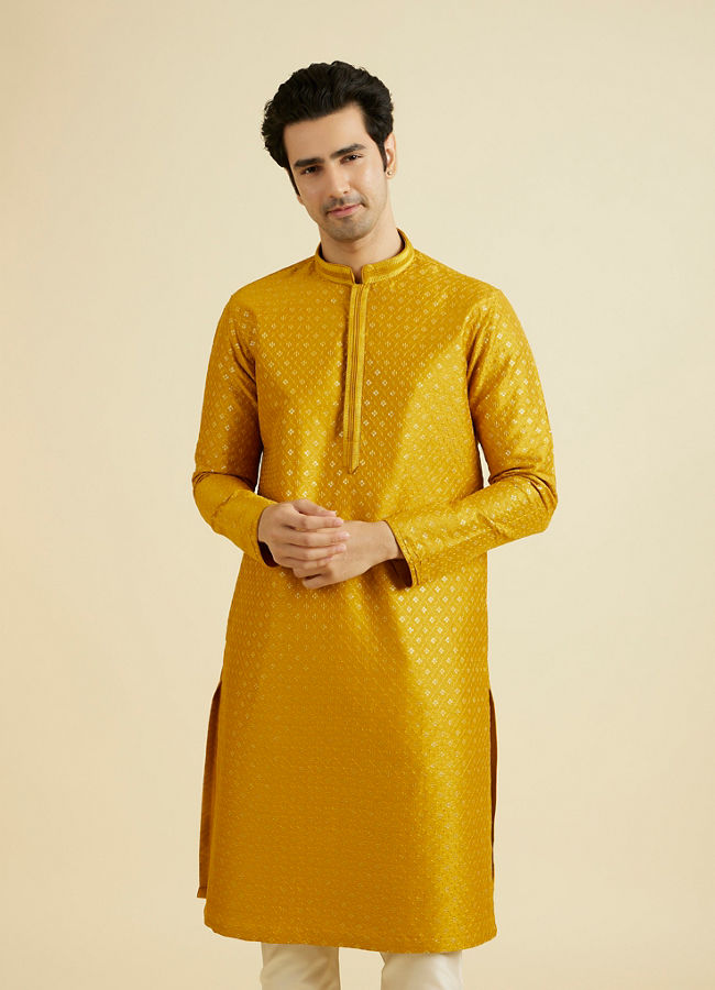 Manyavar Men Regal Mustard Kurta Pajama